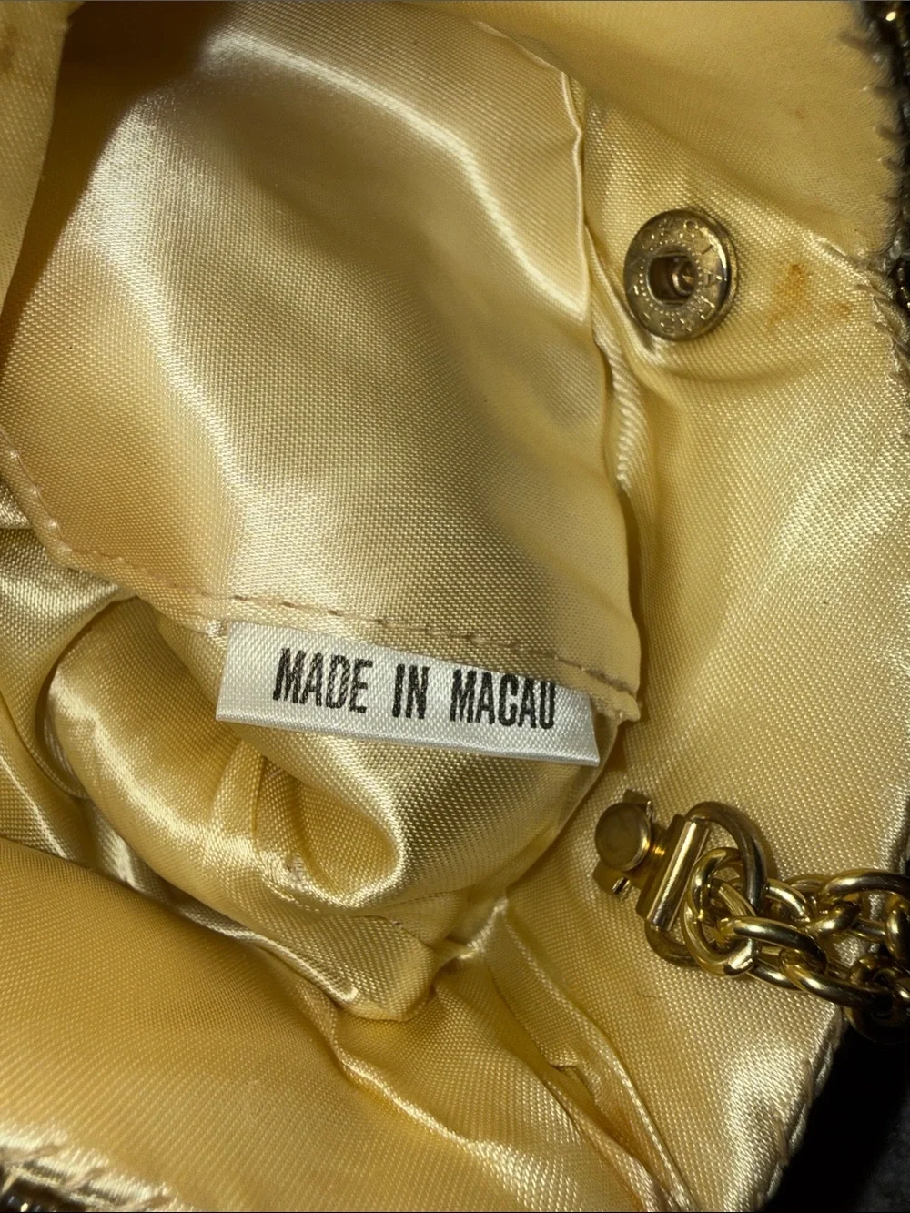 Vintage Gold Beaded Evening Shoulder Bag Made in Macau